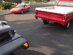 Towing the Jeep up to a buddies house after It broke down down the street